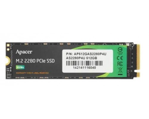 Накопитель Apacer SSD AS2280P4U 512Gb M.2 PCIe Gen3x4, R3500/W2300 Mb/s, MTBF 1.8M, 3D NAND, NVMe, Retail (AP512GAS2280P4U-1)