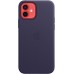 Чехол iPhone 12 | 12 Pro Leather Case with MagSafe - Deep Violet