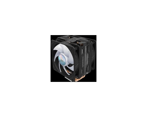 Охлаждение Cooler Master Hyper 212 LED Turbo ARGB (160W, 4-pin, 159mm, tower, Al/Cu, ARGB, fans: 2x120mm/62CFM/27dBA/1800rpm, 2066/2011-v3/2011/1700/1366/1200/115x/AM4/AM3+/AM3/AM2+/AM2/FM2+/FM2/FM1, ARGB Controller)