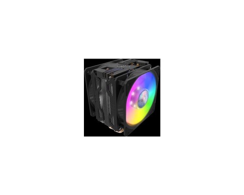 Охлаждение Cooler Master Hyper 212 LED Turbo ARGB (160W, 4-pin, 159mm, tower, Al/Cu, ARGB, fans: 2x120mm/62CFM/27dBA/1800rpm, 2066/2011-v3/2011/1700/1366/1200/115x/AM4/AM3+/AM3/AM2+/AM2/FM2+/FM2/FM1, ARGB Controller)