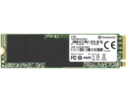 Накопитель Transcend MTE220S SSD 2TB, 3D TLC, M.2 (2280), PCIe Gen 3.0 x4, NVMe, R3500/W2700, TBW 4400