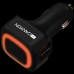 Адаптер питания CANYON C-05 Universal 4xUSB car adapter, Input 12V-24V, Output 5V-4.8A, with Smart IC, black rubber coating + orange LED, 71.8*38.8*33mm, 0.034kg