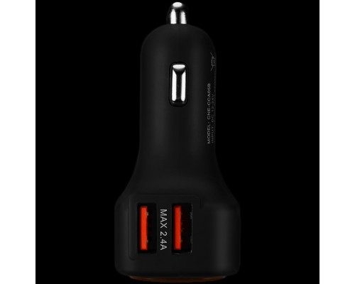 Адаптер питания CANYON C-05 Universal 4xUSB car adapter, Input 12V-24V, Output 5V-4.8A, with Smart IC, black rubber coating + orange LED, 71.8*38.8*33mm, 0.034kg