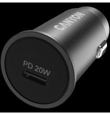 Адаптер питания Canyon, PD 20W Pocket size car charger, input: DC12V-24V, output: PD20W, support iPhone12 PD fast charging, Compliant with CE RoHs , Size: 50.6*23.4*23.4, 18g, Black                                                                     