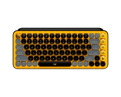 Клавиатура LOGITECH POP Keys Wireless Mechanical Keyboard With Emoji Keys - BLAST_YELLOW - RUS - BT - INTNL - BOLT