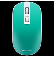 Мышь CANYON MW-18 2.4GHz Wireless Rechargeable Mouse with Pixart sensor, 4keys, Silent switch for right/left keys,DPI: 800/1200/1600, Max. usage 50 hours for one time full charged, 300mAh Li-poly battery,, Aquamarine, cable length 0.56m, 116.4*63.3*3