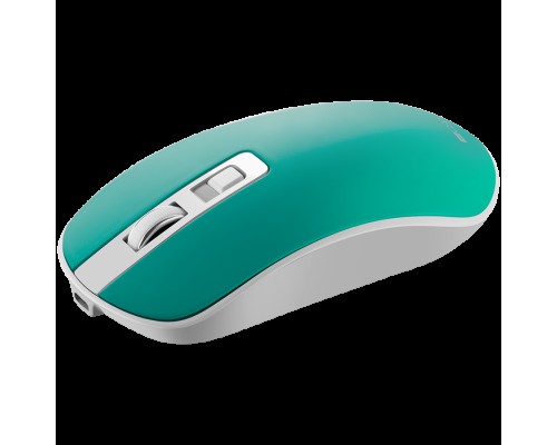 Мышь CANYON MW-18 2.4GHz Wireless Rechargeable Mouse with Pixart sensor, 4keys, Silent switch for right/left keys,DPI: 800/1200/1600, Max. usage 50 hours for one time full charged, 300mAh Li-poly battery,, Aquamarine, cable length 0.56m, 116.4*63.3*3