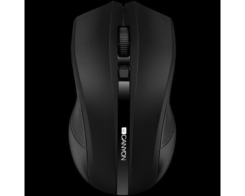 Мышь CANYON MW-5 2.4GHz wireless Optical Mouse with 4 buttons, DPI 800/1200/1600, Black, 122*69*40mm, 0.067kg