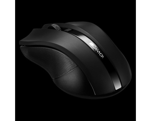 Мышь CANYON MW-5 2.4GHz wireless Optical Mouse with 4 buttons, DPI 800/1200/1600, Black, 122*69*40mm, 0.067kg