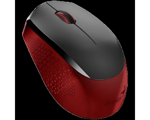 Мышь беспроводная Genius NX-8000S. Бесшумная, 3 кнопки, для правой/левой руки. Сенсор Blue Eye. Частота 2.4 GHz.Цвет: красный.