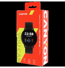 Умные часы CANYON, 1.3inches IPS full touch screen, Round watch, IP68 waterproof, multi-sport mode, BT5.0, compatibility with iOS and android, black , Host: 25.2*42.5*10.7mm, Strap: 20*250mm, 45g                                                       