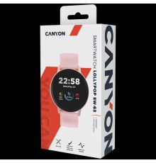 Умные часы CANYON, 1.3inches IPS full touch screen, Round watch, IP68 waterproof, multi-sport mode, BT5.0, compatibility with iOS and android, Pink, Host: 25.2*42.5*10.7mm, Strap: 20*250mm, 45g                                                         