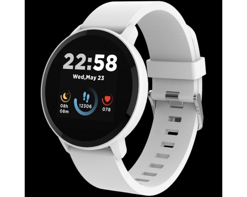 Умные часы CANYON, 1.3inches IPS full touch screen, Round watch, IP68 waterproof, multi-sport mode, BT5.0, compatibility with iOS and android, Silver white , Host: 25.2*42.5*10.7mm, Strap: 20*250mm, 45g