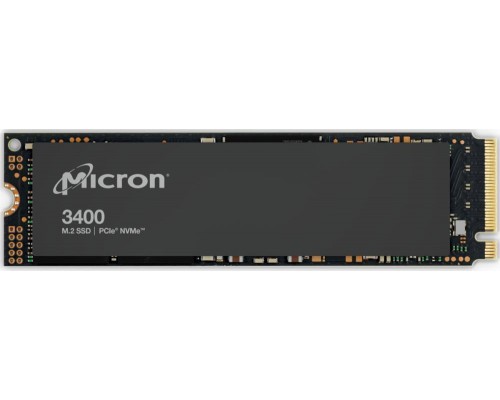 Накопитель Micron SSD 3400, 1024GB, M.2(22x80mm), NVMe, PCIe 4.0 x4, 3D TLC, R/W 6600/5000MB/s, IOPs 630 000/700 000, TBW 600, DWPD 0.5 (12 мес.)