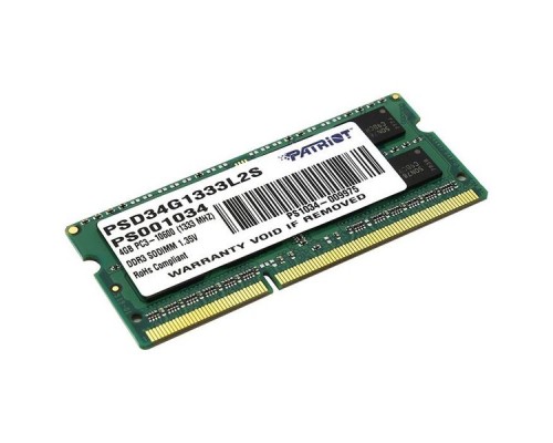 Модуль памяти для ноутбука SODIMM 4GB PC10600 DDR3 PSD34G1333L2S PATRIOT