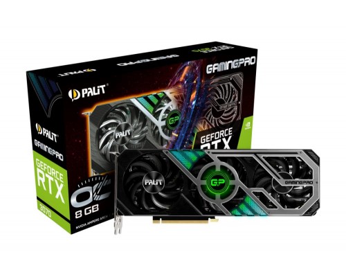 Видеокарта NVIDIA GeForce RTX 3070 Palit GamingPro OC 8Gb LHR (NE63070S19P2-1041A V1)