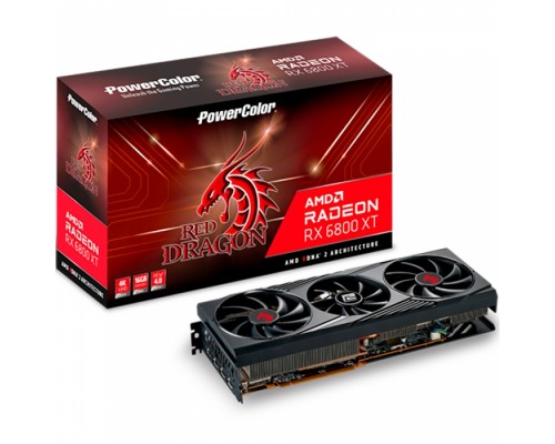 Видеокарта Radeon RX 6800 XT 16GB GDDR6 256bit DVI HDMI 3xDP (AXRX 6800XT 16GBD6-3DHR/OC) RTL  (173137)