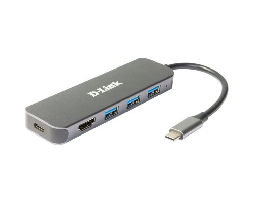 Хаб D-Link DUB-2333/A1A, USB-C Docking Station, 3xUSB3.0 + USB-C/PD3.0 + HDMI