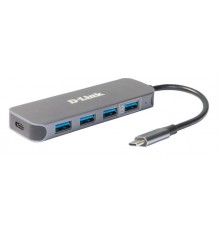 Хаб D-Link DUB-2340/A1A, USB-C Hub, 3xUSB3.0 + Fast Charge USB3.0 + USB-C/PD3.0                                                                                                                                                                           