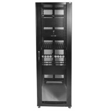 Шкаф серверный ПРОФ напольный 42U (600x1200) дверь перфор., задние двойные перфор., черный, в сборе                                                                                                                                                       