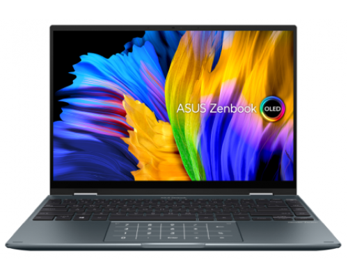 Ноутбук ASUS  Zenbook 14 Flip OLED UP5401EA-KN017R Core i7-1165G7/16Gb/1Tb SSD PCIe 4.0/14,0 Touch OLED WQXGA+/Intel Xe/WiFi6/NumPad/FP/Windows 10 Pro/1.4Kg/Sleeve+Stylus/Pine Grey