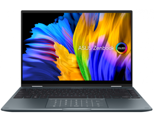 Ноутбук ASUS  Zenbook 14 Flip OLED UP5401EA-KN100W Core i7-1165G7/16Gb/1Tb SSD PCIe 4.0/14,0 Touch OLED WQXGA+/Intel Xe/WiFi6/NumPad/FP/Windows 11 Pro/1.4Kg/Sleeve+Stylus/Pine Grey