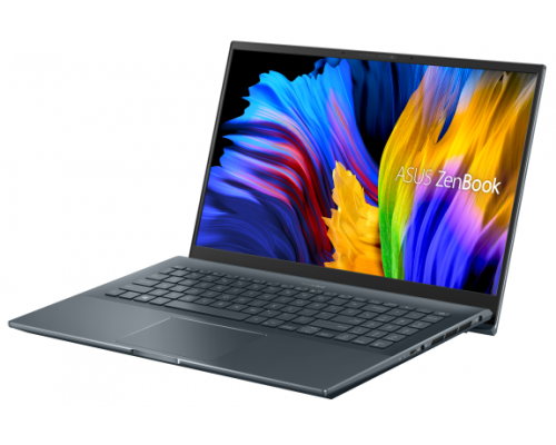 Ноутбук ASUS Zenbook Pro 15 UM535QA-KJ191  AMD Ryzen 7 5800H/16Gb/512Gb SSD Nvme/15.6 FHD IPS 400 nit 1920x1080 AG/WiFi5/BT/No OS/1.8Kg/Pine Grey/