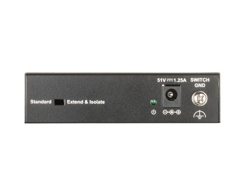 Неуправляемый коммутатор D-Link DSS-100E-6P/A1A, L2 Unmanaged Surveillance Switch with 6 10/100Base-TX ports(4 PoE ports 802.3af/802.3at (30 W), PoE Budget 55 W, up to 250 m power delivery).1K Mac address, 6kV Surge protecti