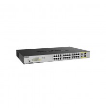 Неуправляемый коммутатор D-Link DGS-1026MP/B1A, L2 Unmanaged Switch with 24 10/100/1000Base-T ports and 2 100/1000Base-T SFP combo-ports (24 PoE ports 802.3af/802.3at (30 W), PoE Budget 370).8K Mac address, Auto-sensing, 802                          