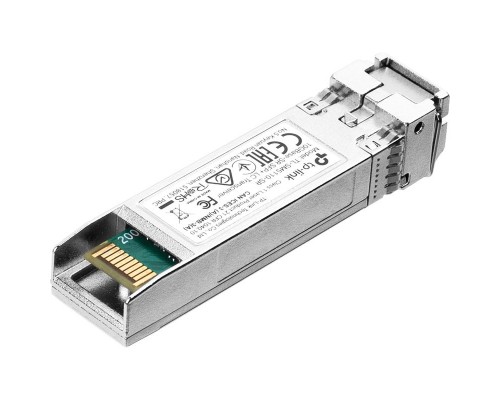 Трансивер TP-Link SFP+ модуль 10 Гбит/с, разъём LC, 50/125 мкм или 62,5/125 мкм многомод, длина волны 850 нм, дальность до 300 м.