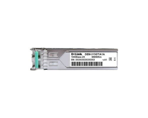 Трансивер D-Link 315GT/A1A, 1-port mini-GBIC ZX Single-mode Fiber Transceiver (80km, 3.3V)