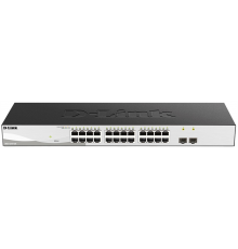 Коммутатор D-Link DGS-1210-26/F2A, L2 Smart Switch with  24 10/100/1000Base-T ports and 2 100/1000Base-X SFP ports. 8K Mac address, 802.3x Flow Control, 4K of 802.1Q VLAN, 4 IP Interface, 802.1p                                                        