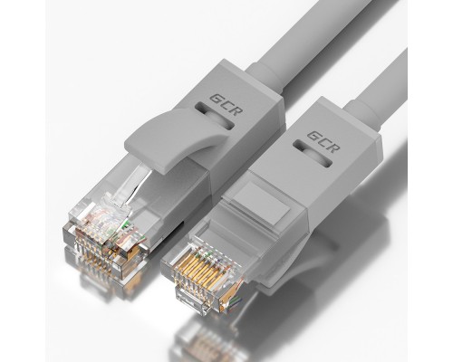 Патчкорд GCR  прямой 9.0m UTP кат.5e, серый, позолоченные контакты, 24 AWG, литой, ethernet high speed 1 Гбит/с, RJ45, T568B, GCR-51513