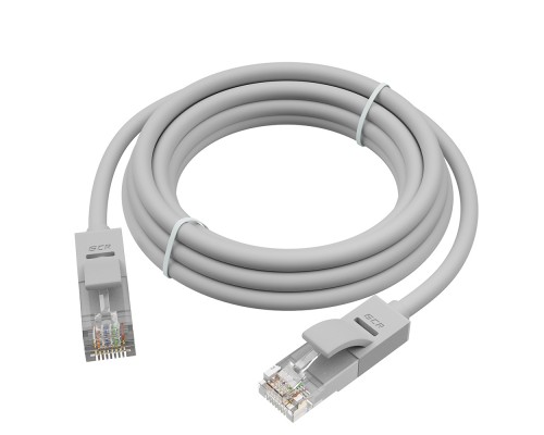 Патчкорд GCR  прямой 8.0m UTP кат.5e, серый, позолоченные контакты, 24 AWG, литой, ethernet high speed 1 Гбит/с, RJ45, T568B, GCR-51512