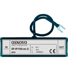 Устройство грозозащиты OSNOVO для ЛВС (скорость до 100 Мб/с), 1 вход (RJ45-мама), 1 выход (RJ45-мама)                                                                                                                                                     