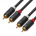 Кабель GCR 15.0m аудио 2 х RCA / 2 х RCA , GOLD, черный, GCR-53112