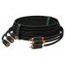 Кабель GCR 3.0m аудио 3 х RCA / 3 х RCA , GOLD, черный, GCR-51821