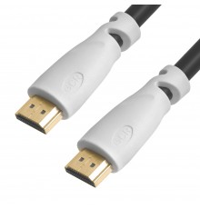 Кабель GCR Premium 3.0m HDMI версия 2.0, HDR, Ultra HD 4K60 Hz/ 5K30Hz, 3D, Ethernet 18.0 Гбит/с, OD8.0mm, 28/26 AWG, черный, белые коннекторы, GCR-51191                                                                                                 