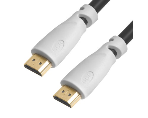 Кабель GCR Premium 3.0m HDMI версия 2.0, HDR, Ultra HD 4K60 Hz/ 5K30Hz, 3D, Ethernet 18.0 Гбит/с, OD8.0mm, 28/26 AWG, черный, белые коннекторы, GCR-51191