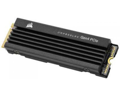 Накопитель CORSAIR SSD MP600 Pro LPX, 2000GB, M.2(22x80mm), NVMe 1.4, PCIe 4.0 x4, 3D TLC, R/W 7100/6800MB/s, IOPs 1 000 000/1 200 000, TBW 1400, DWPD 0.38, with Heat Spreader (5 лет)