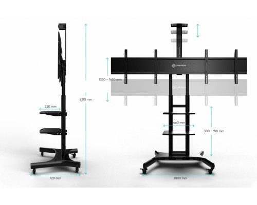 Мобильная стойка ONKRON на 2 ТВ/ 40-65