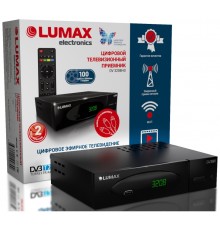 Приставка DVB-T2 LUMAX/ GX3235S, металл Stealth, дисплей, Dolby Digital, IPTV-плейлисты, YouTube, Кинозал LUMAX (более 500 фильмов), MEGOGO, 3 RCA, USB                                                                                                   