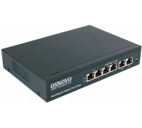 PoE-коммутатор OSNOVO Passive PoE коммутатор 6 портов, 4 PoE порта 10/100 Base-T, 2*10/100 Base-T Uplink, до 30W на порт                                                                                                                                  