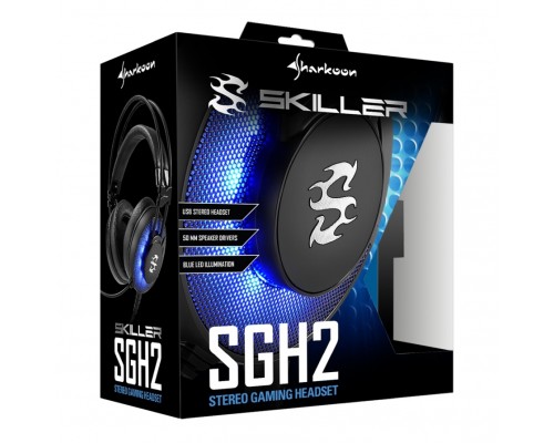 Гарнитура Sharkoon Skiller SGH2 проводная, стерео, 20-20000 Гц, 32 Ом, 94 дБ, USB, 100-10000 Гц, 50 мм, цвет  черный