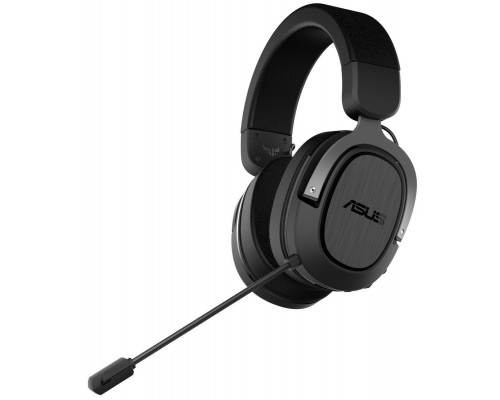 Гарнитура ASUS TUF Gaming H3 Wireless беспроводная, звук 7.1, 20-20000 Гц, 32 Ом, 2.4 ГГц/USB-C, 50-10000 Гц, -40 дБ, черная/серая