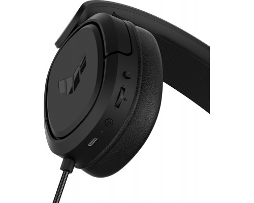 Гарнитура ASUS TUF Gaming H1 Wireless 90YH0391-B3UA00 беспроводная, звук 7.1, 20-20000 Гц, 60 Ом, 2.4 ГГц/USB-C/USB, 100-10000 Гц, -45 дБ, 40 мм, цвет  черный