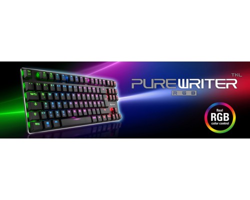 Клавиатура Sharkoon PureWriter TKL RGB Blue проводная, механическая, USB, Kailh Blue, подсветка RGB, цвет  черный