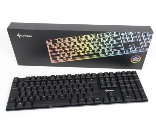 Клавиатура Sharkoon PureWriter RGB Blue механическая, Kailh Blue, проводная, подсветка RGB, USB, цвет  черный