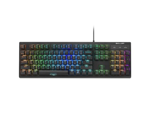 Клавиатура Sharkoon Skiller Mech SGK30 Blue механическая, проводная, USB, Huano Blue, подсветка RGB, цвет  черный