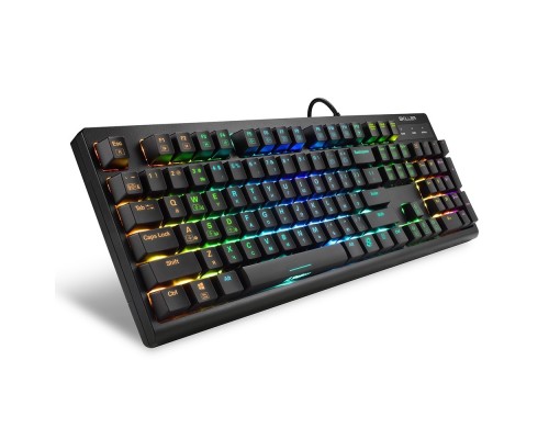 Клавиатура Sharkoon Skiller Mech SGK30 Blue механическая, проводная, USB, Huano Blue, подсветка RGB, цвет  черный